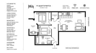 Апартаменты M Apartments Краков Апартаменты Делюкс с 2 спальнями и балконом на верхнем этаже (максимум 6 взрослых)-3