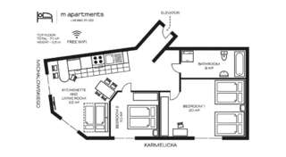 Апартаменты M Apartments Краков Апартаменты Делюкс на верхнем этаже с 2 спальнями и окном (максимальная вместимость — 8 взрослых)-32